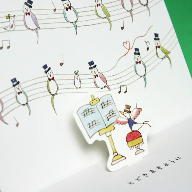 鳥とメロディ 多目的カード 音楽雑貨 音楽グッズ