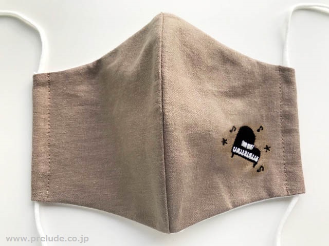 音楽刺繍マスク グランドピアノ 音楽雑貨 音楽グッズ