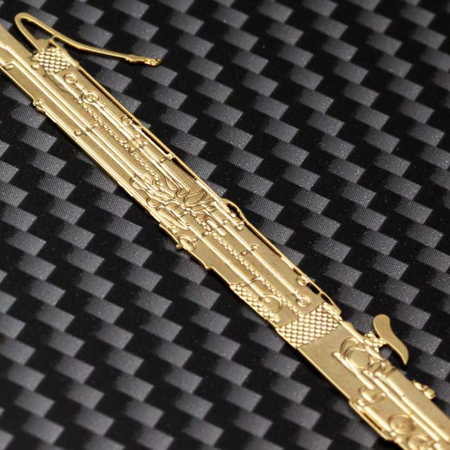 純金メッキ栞 しおり ファゴット バスーン Fagott Bassoon 音楽雑貨 音楽ギフト音楽グッズ 記念品