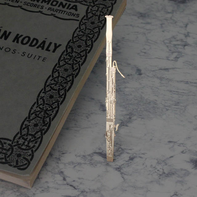 純金メッキ栞 しおり ファゴット バスーン Fagott Bassoon 音楽雑貨 音楽ギフト音楽グッズ 記念品