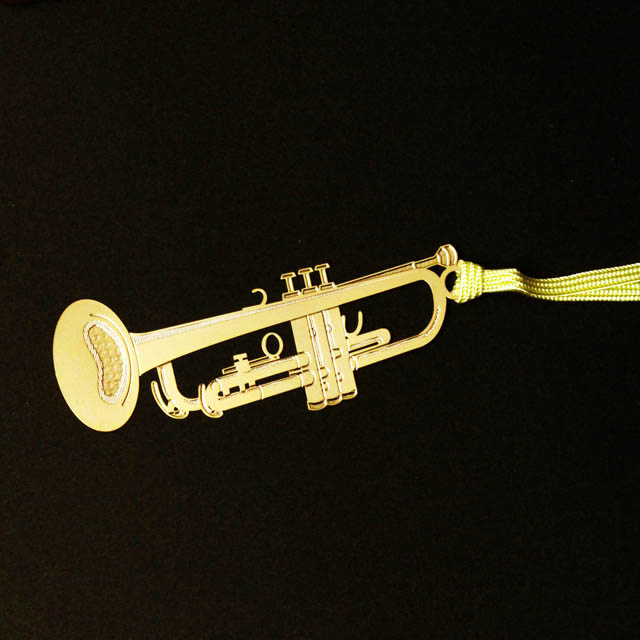 トランペット Trumpet きんのしおり 純金メッキ栞 音楽雑貨 音楽グッズ