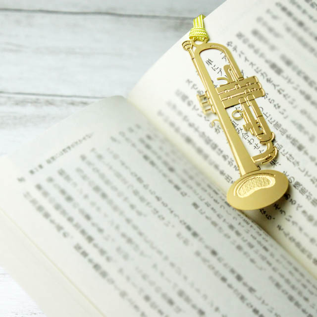 トランペット Trumpet きんのしおり 純金メッキ栞 音楽雑貨 音楽グッズ