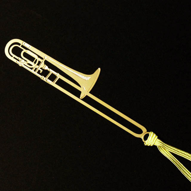 トロンボーン Trombone きんのしおり 純金メッキ栞 音楽雑貨 音楽グッズ