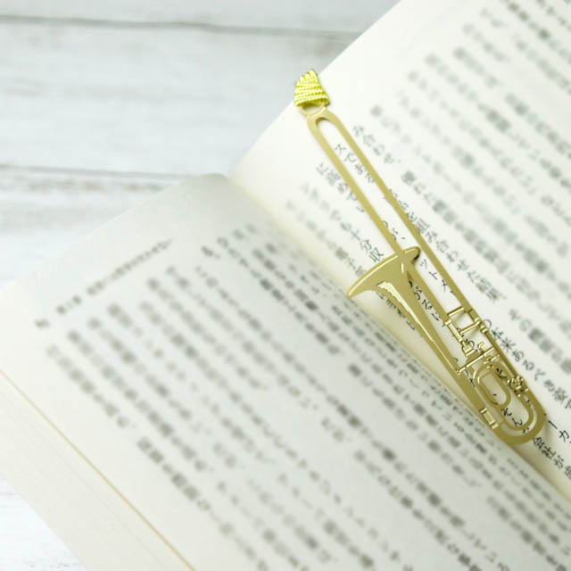 トロンボーン Trombone きんのしおり 純金メッキ栞 音楽雑貨 音楽グッズ