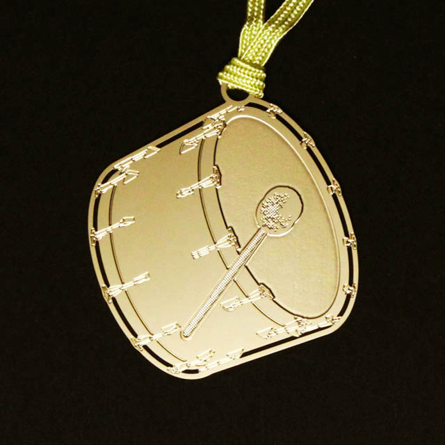 バスドラム Bassdrum きんのしおり 純金メッキ栞 音楽雑貨 音楽グッズ