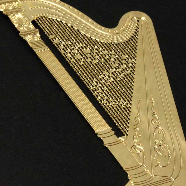 ハープ Harp きんのしおり 純金メッキ栞 音楽雑貨 音楽グッズ