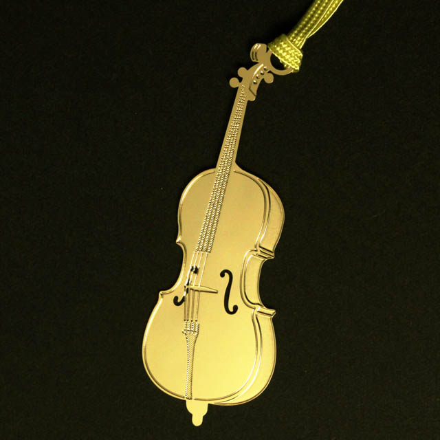 チェロ Violoncello きんのしおり 純金メッキ栞 音楽雑貨 音楽グッズ