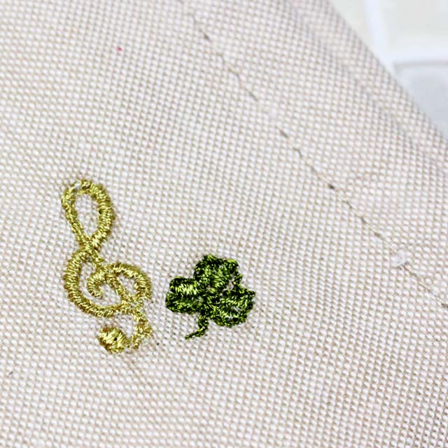 オックスフォード生地 音楽刺繍マスク ト音記号 音楽雑貨 音楽グッズ