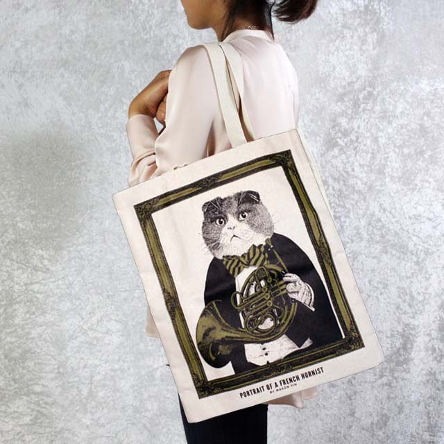 ホルン 厚手コットンキャンバス トート 音楽雑貨