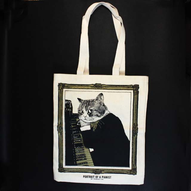 アップライトピアノ 厚手コットンキャンバス トート 音楽雑貨