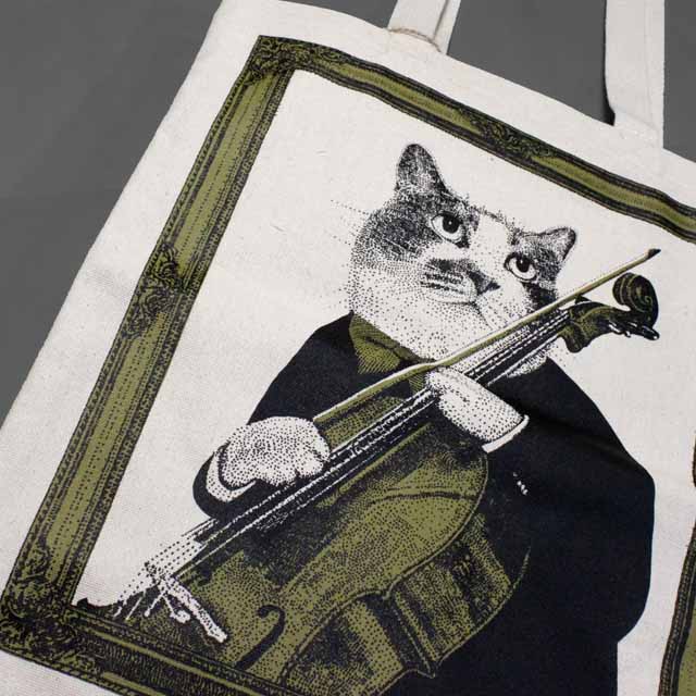 チェロ Violoncello 厚手コットンキャンバス トート 音楽雑貨