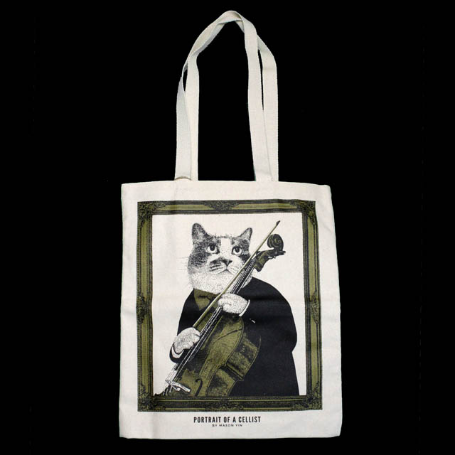 チェロ Violoncello 厚手コットンキャンバス トート 音楽雑貨