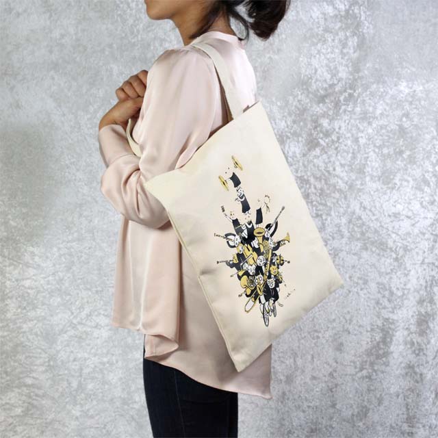 楽器 自転車 厚手コットンキャンバス トート 音楽雑貨