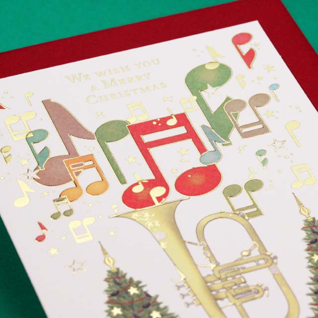 クリスマスカード ツリー フリューゲルホルン 音楽雑貨