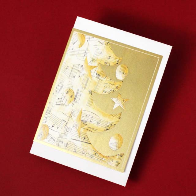 クリスマスカード 楽譜 ツリー 音楽雑貨