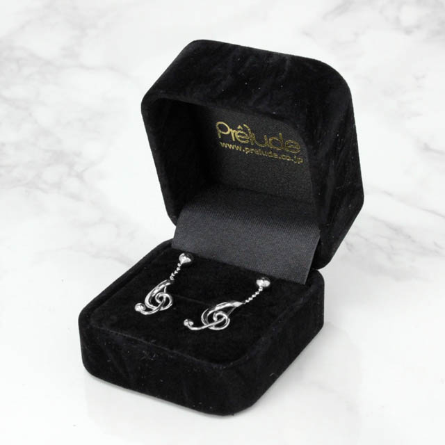 ト音記号 G_clef シルバー ピアス SV925 音楽雑貨 音楽アクセサリー