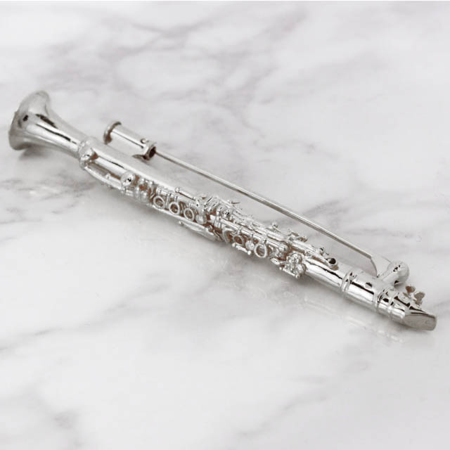 クラリネット Clarinet シルバー ブローチ SV925 音楽雑貨 音楽アクセサリー