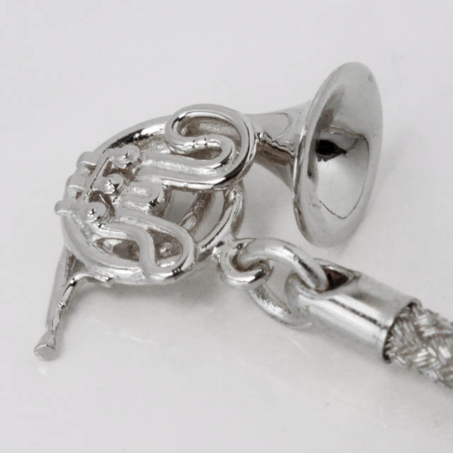ホルン Horn シルバー ストラップ SV925 音楽雑貨 音楽アクセサリー