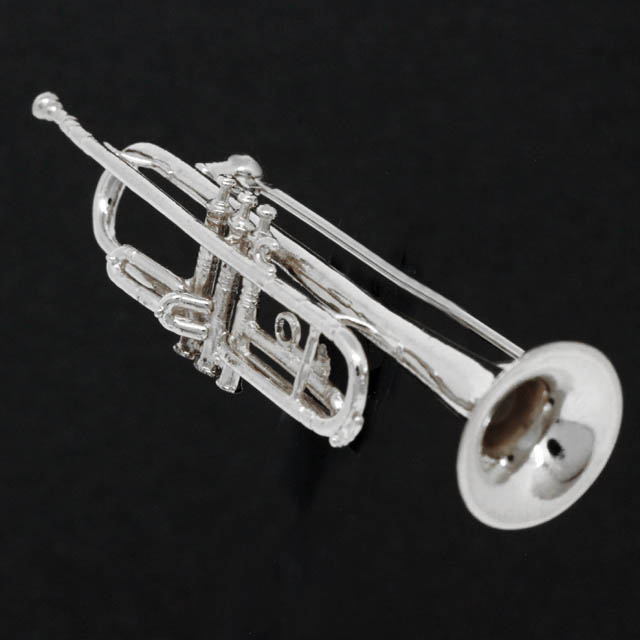 トランペット Trumpet シルバー ブローチ SV925 音楽雑貨 音楽アクセサリー