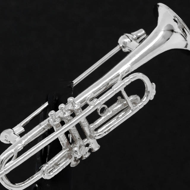 トランペット Trumpet シルバー ブローチ SV925 音楽雑貨 音楽アクセサリー