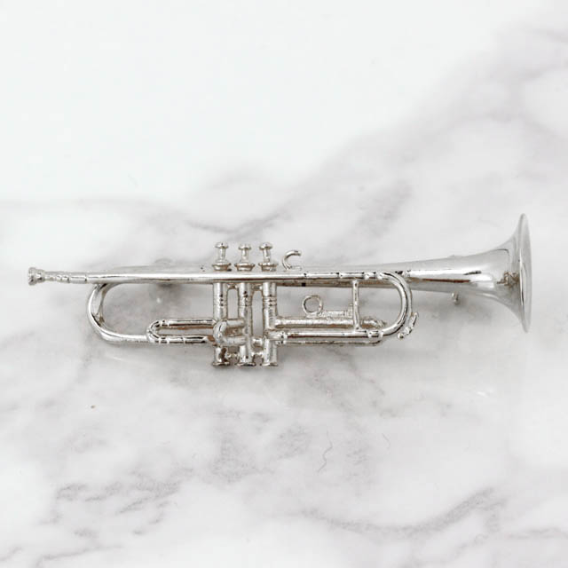 トランペット Trumpet シルバー ブローチ SV925 音楽雑貨 音楽アクセサリー