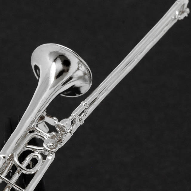 トロンボーン Trombone シルバー ブローチ SV925 音楽雑貨 音楽アクセサリー