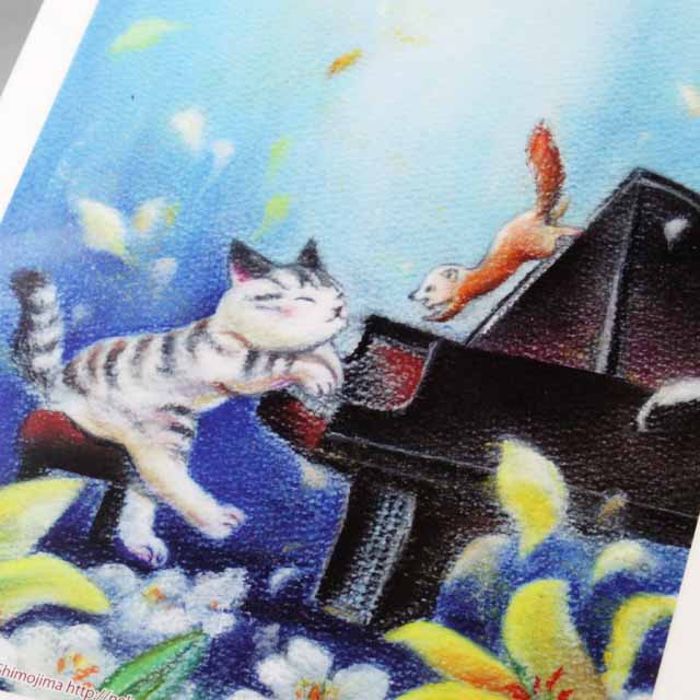 音楽雑貨 下島みちこ クリアファイル クリアフォルダ ピアノ