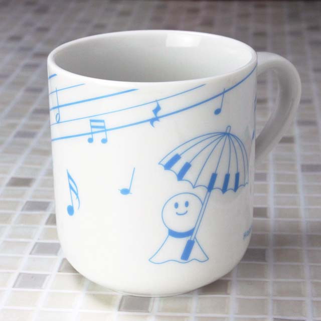 ト音記号と鍵盤てるてる某坊主 音楽雑貨 マグカップ ピアノ