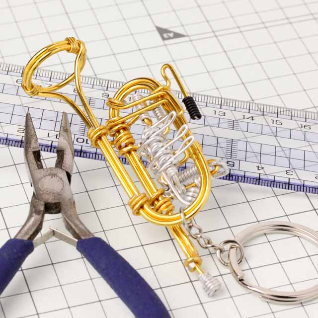 トランペット絵画 3D Wire Art ロータリー・トランペット 100596 音楽雑貨・アクセサリー