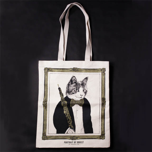 オーボエ Oboe 厚手コットンキャンバス トート 音楽雑貨