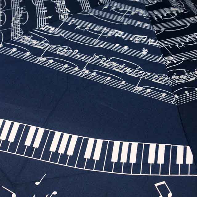 軽量傘 折畳み傘 楽譜 ピアノ鍵盤 音楽雑貨
