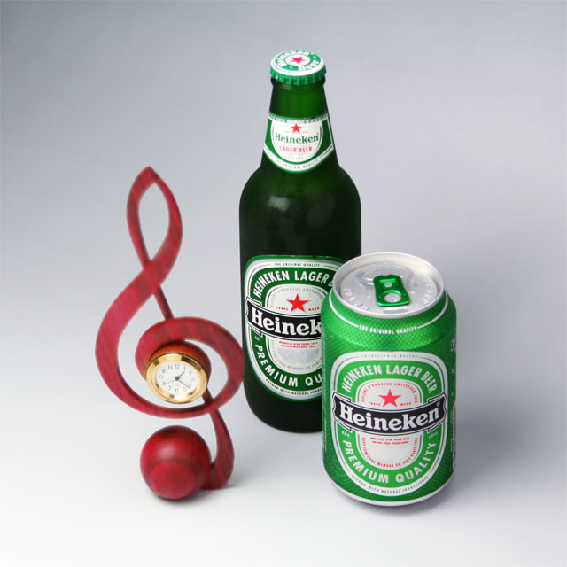 ト音記号 G_Clef 置時計 銘木 音楽雑貨