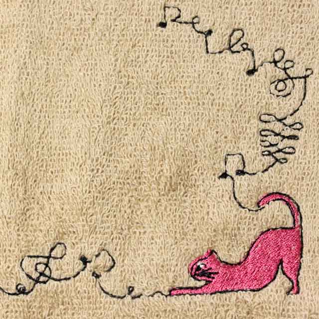 音符 猫 音楽雑貨 音楽グッズ タオルハンカチ