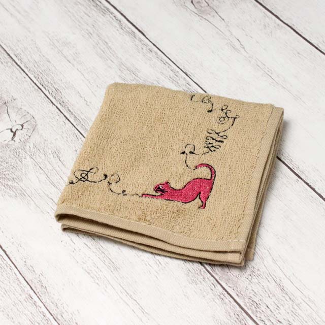 音符 猫 音楽雑貨 音楽グッズ タオルハンカチ