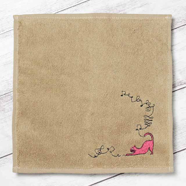 音符 猫 音楽雑貨 音楽グッズ タオルハンカチ