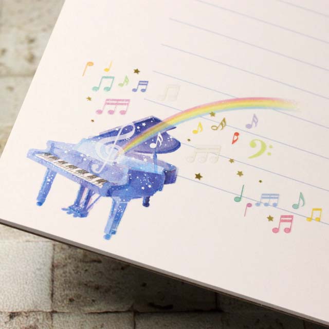 レターパッド 便箋 piano harmony ピアノハーモニー 音楽グッズ 音楽雑貨