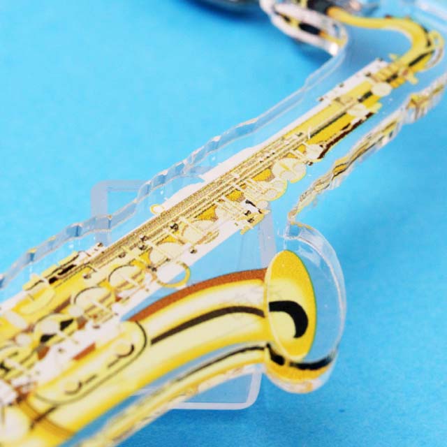 テナーサックス Tenor Saxophone ネームタグ キーホルダー 音楽雑貨 音楽グッズ