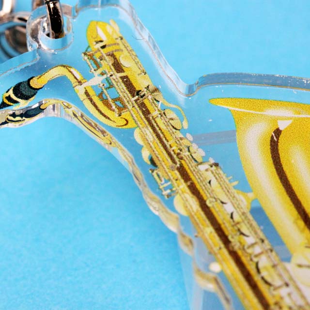 バリトンサックス Baritone Saxophone ネームタグ キーホルダー 音楽雑貨 音楽グッズ