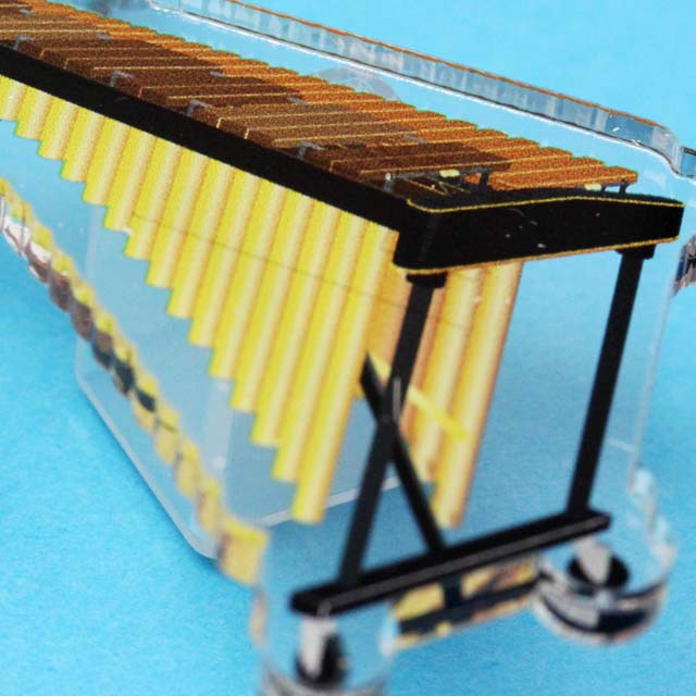 マリンバ Marimba ネームタグ キーホルダー 音楽雑貨 音楽グッズ