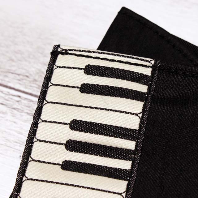 ピアノ 鍵盤織リボン ブックカバー 音楽雑貨 音楽グッズ