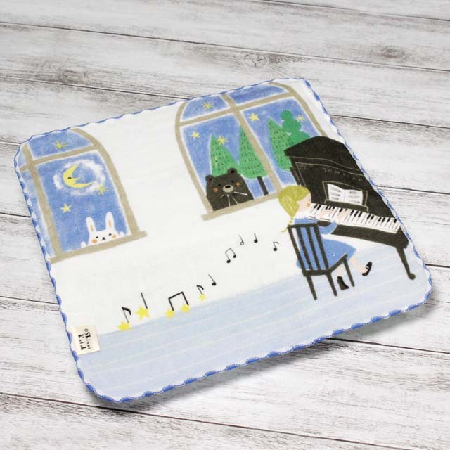ShinziKatoh タオルハンカチ TON PIANO セレナーデ 音楽雑貨 音楽グッズ 発表会記念品