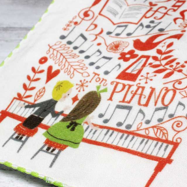 ShinziKatoh タオルハンカチ TON PIANO フォルテシモ 音楽雑貨 音楽グッズ 発表会記念品