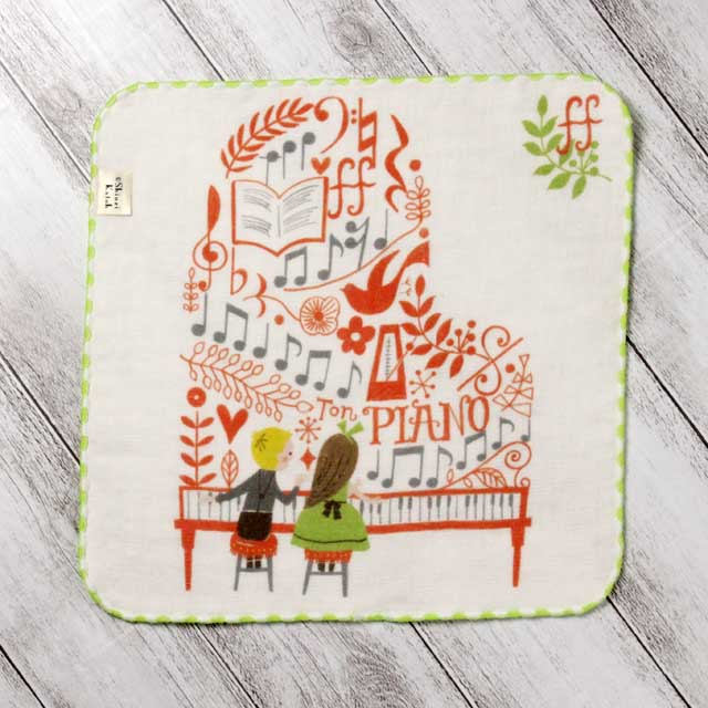 ShinziKatoh タオルハンカチ TON PIANO フォルテシモ 音楽雑貨 音楽グッズ 発表会記念品
