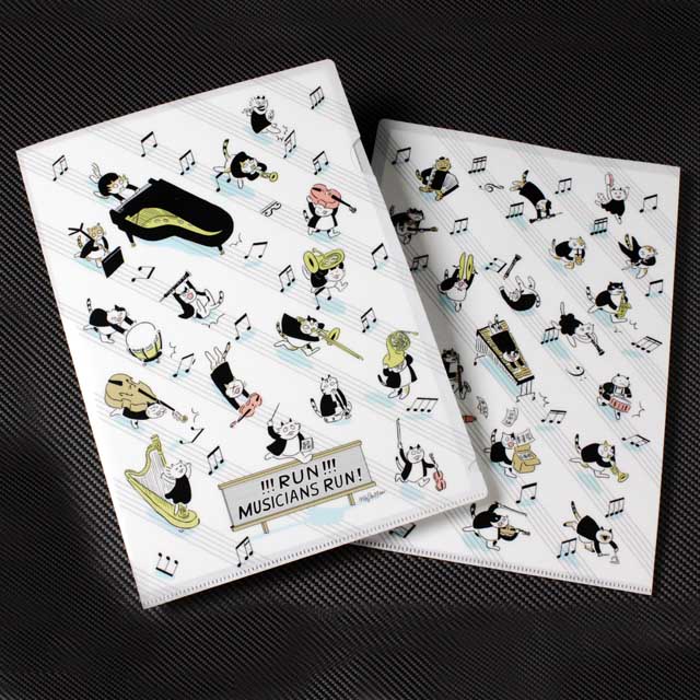 走れ音楽家 ハードル走 音符 クリアファイル クリアファオルダ 音楽雑貨 音楽グッズ