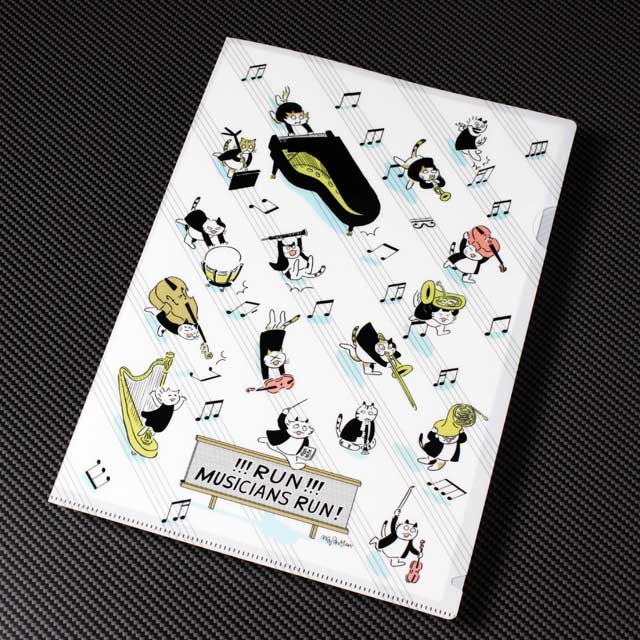 走れ音楽家 ハードル走 音符 クリアファイル クリアファオルダ 音楽雑貨 音楽グッズ