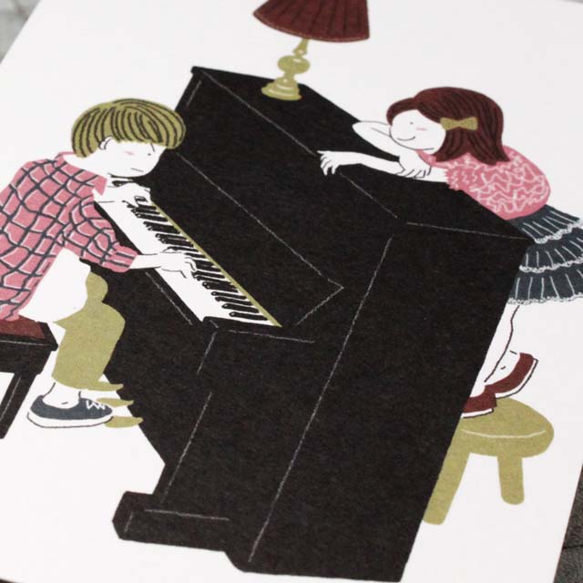 音楽の日常 絵葉書 ポストカード 一曲弾いてよ ピアノ