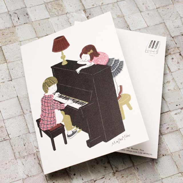 音楽の日常 絵葉書 ポストカード 一曲弾いてよ ピアノ
