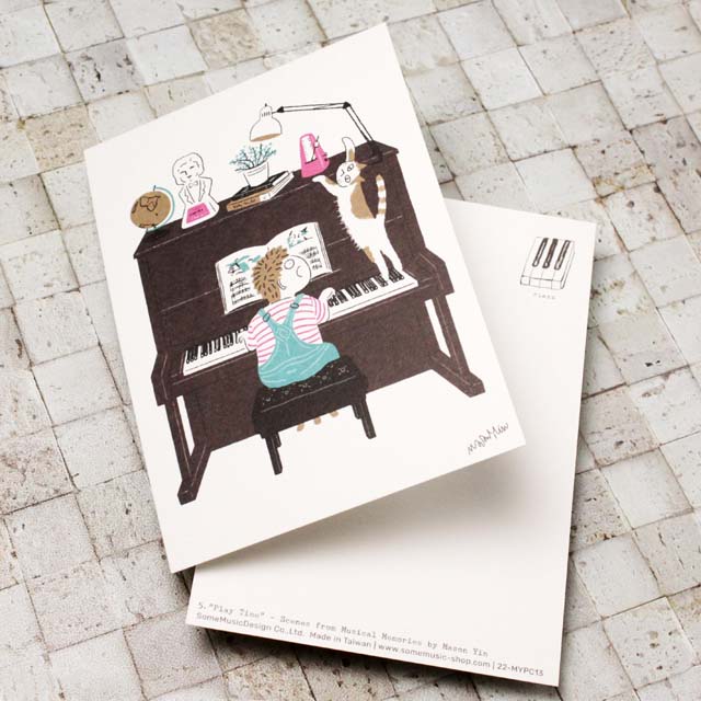 音楽の日常 絵葉書 ポストカード 拍子 リズム ピアノ