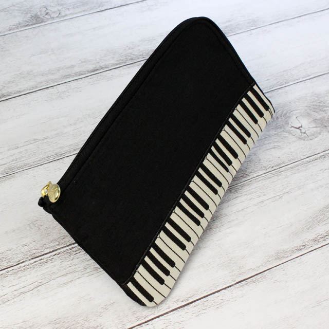 ピアノ鍵盤 マルチポーチ スケッチ刺繍 音楽雑貨
