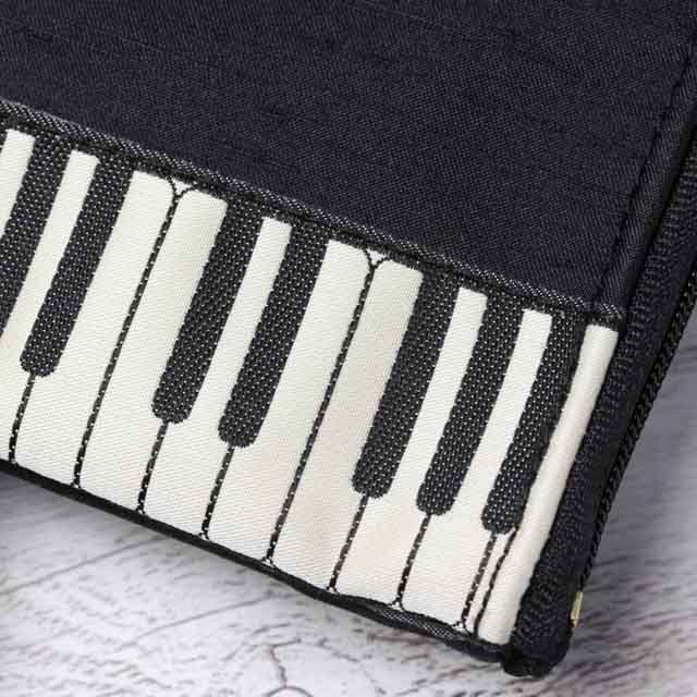 ピアノ鍵盤 マルチポーチ スケッチ刺繍 音楽雑貨